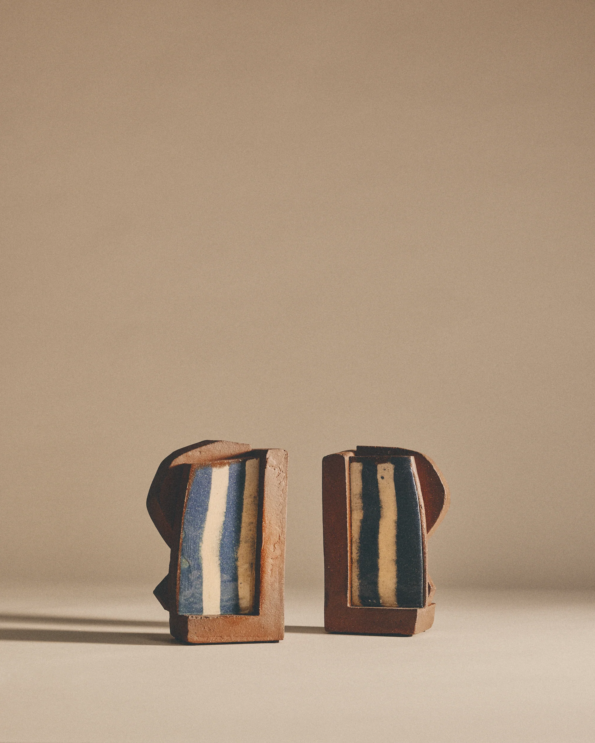 Blue and White Nerikomi Bookends
