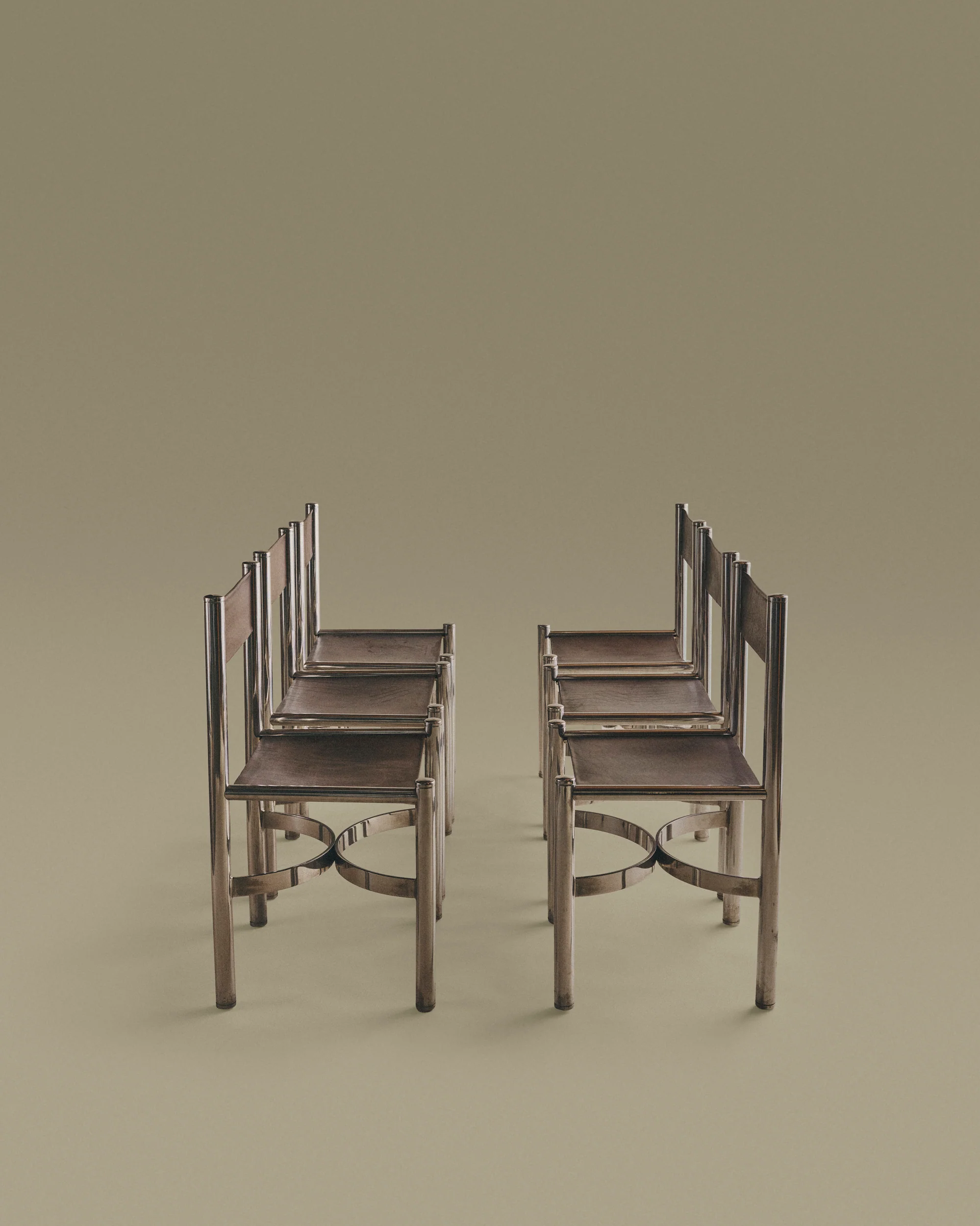 Leather and Metal Chairs - Image 5