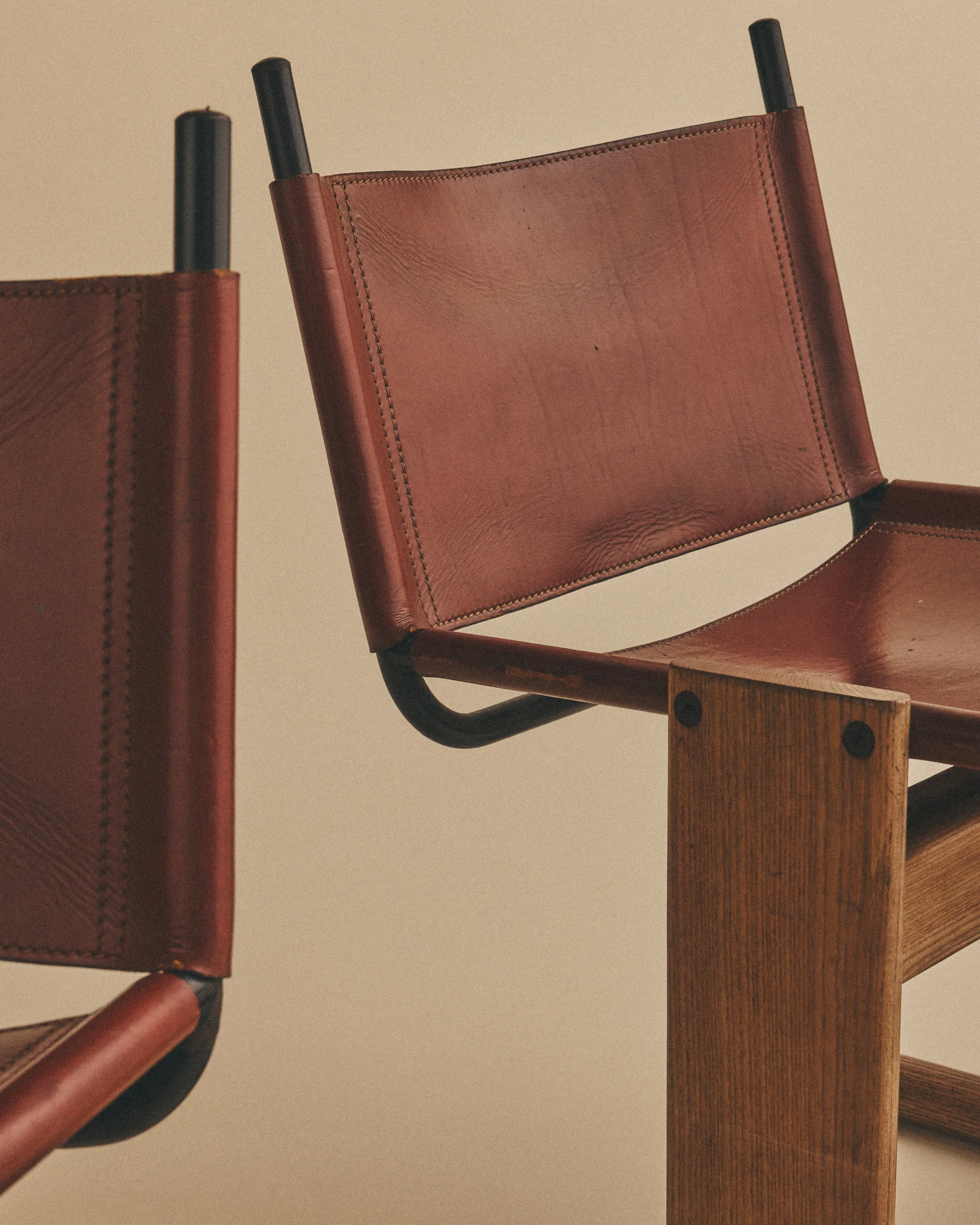 Leather Sled Chairs - Image 3