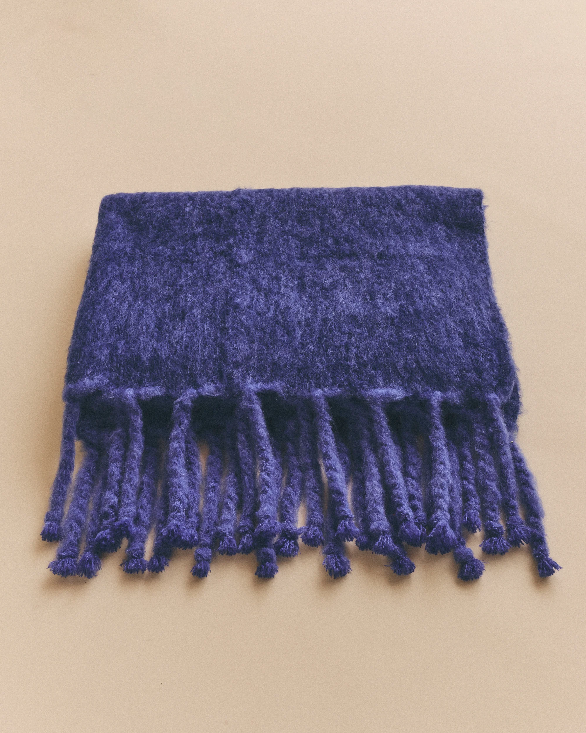 King Mohair Blanket in Bright Blue and Dark Blue - Image 3