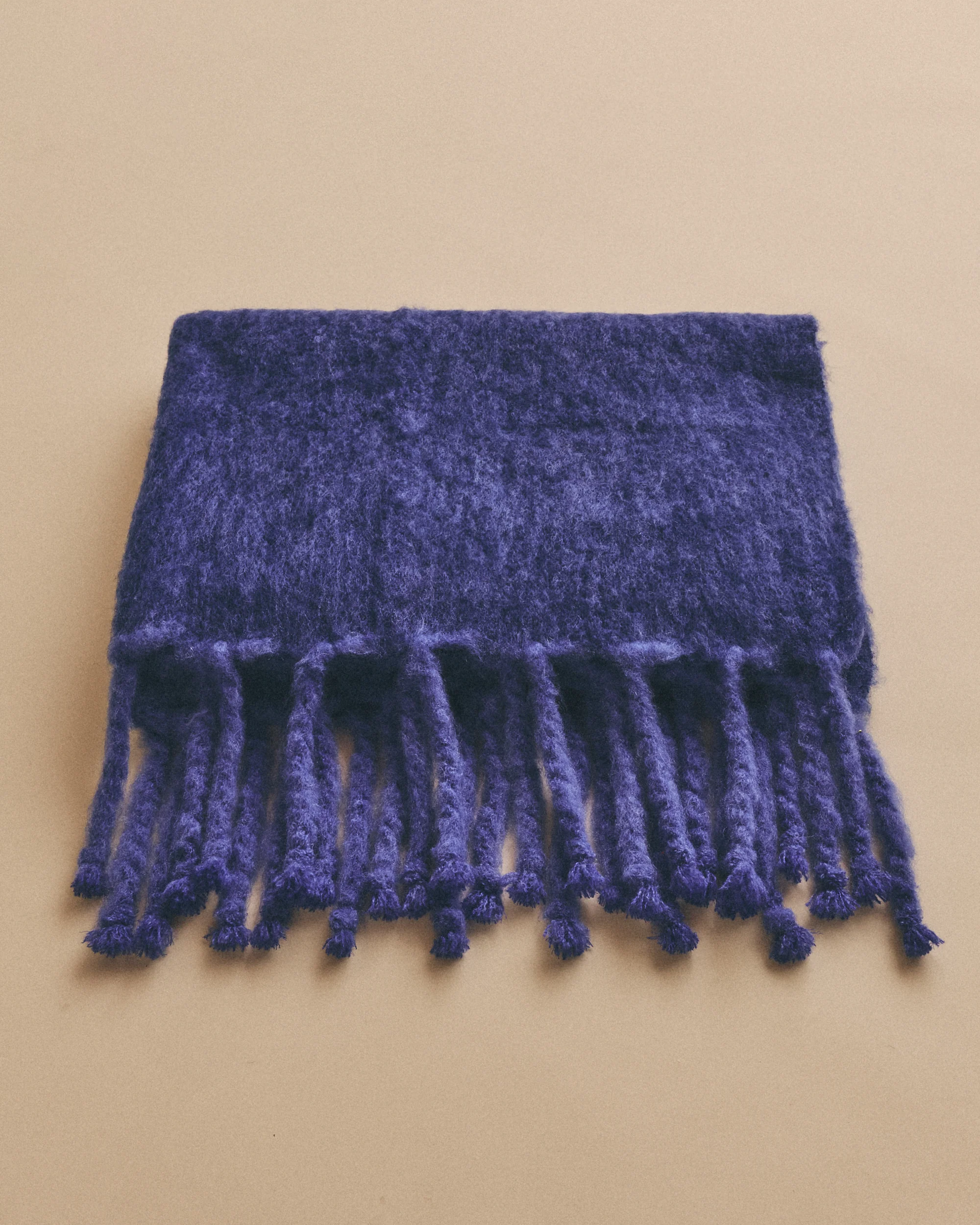 Mohair Throw in Bright Blue and Dark Blue - Image 3