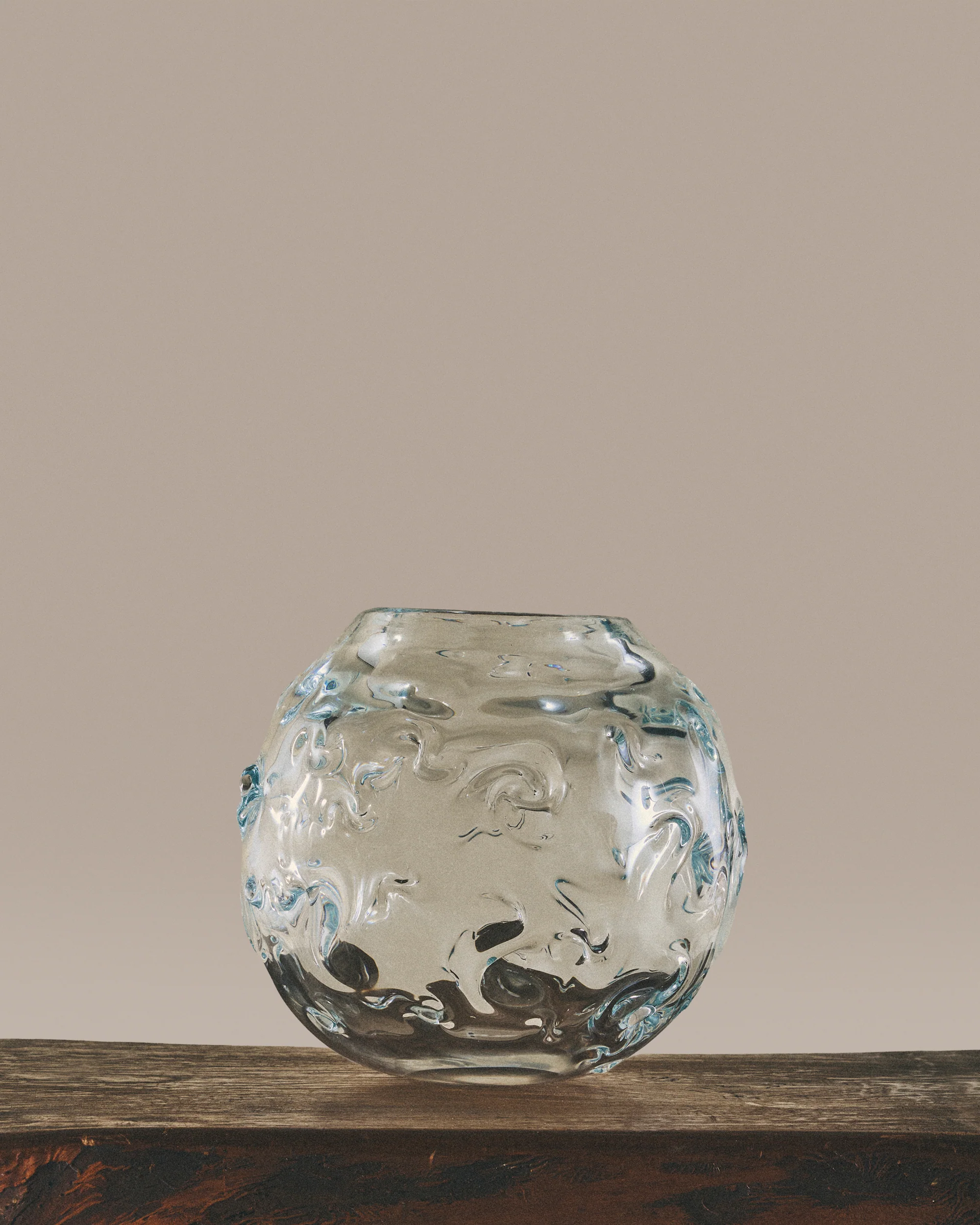 SR Vintage Glass Vase Clear