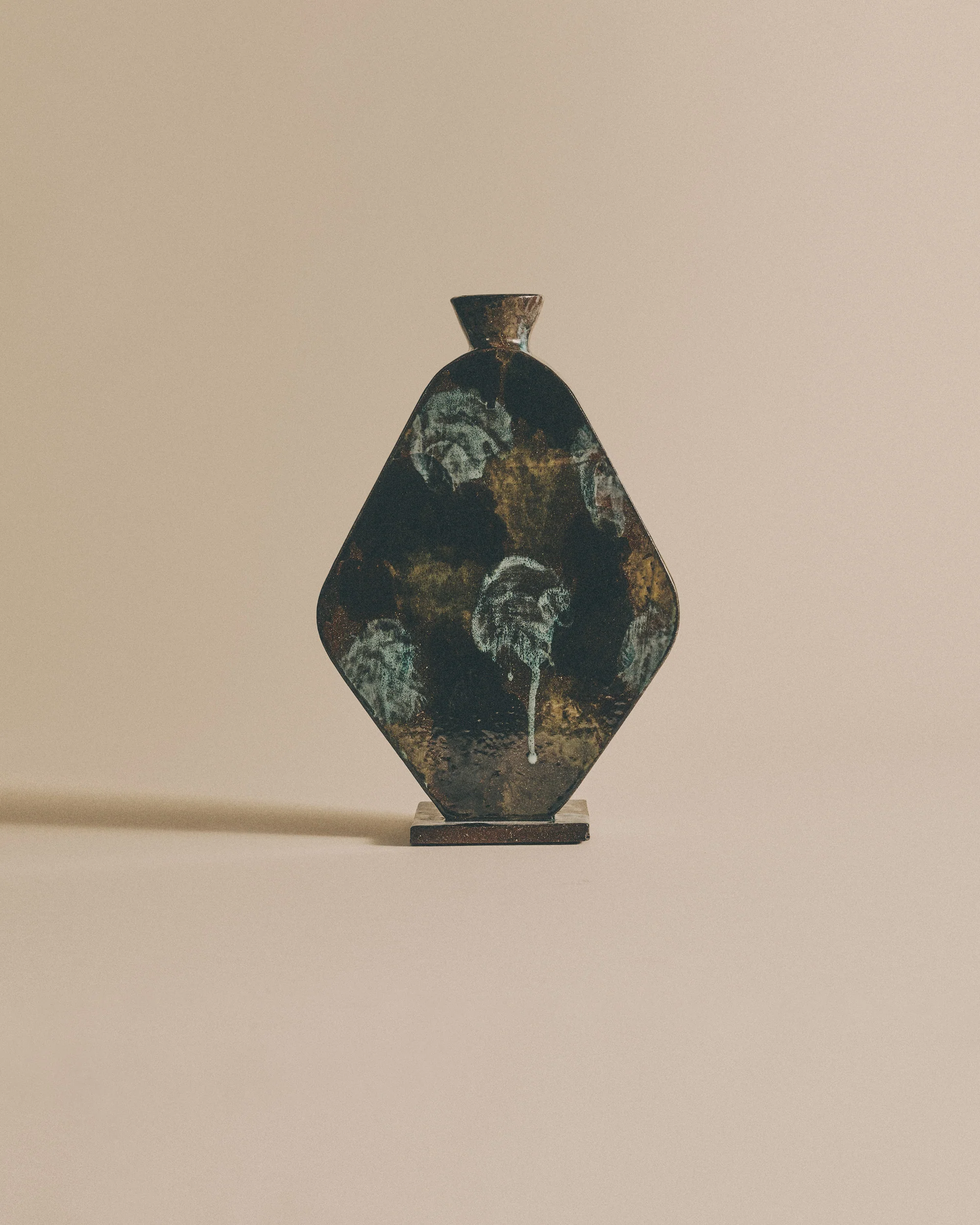 Vertical Abstract Floral Rounded Vase