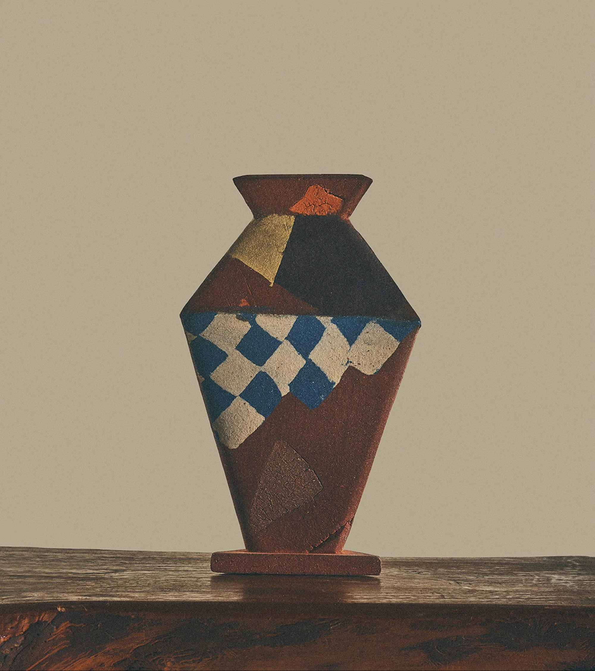 Triangular Nerikomi Vase